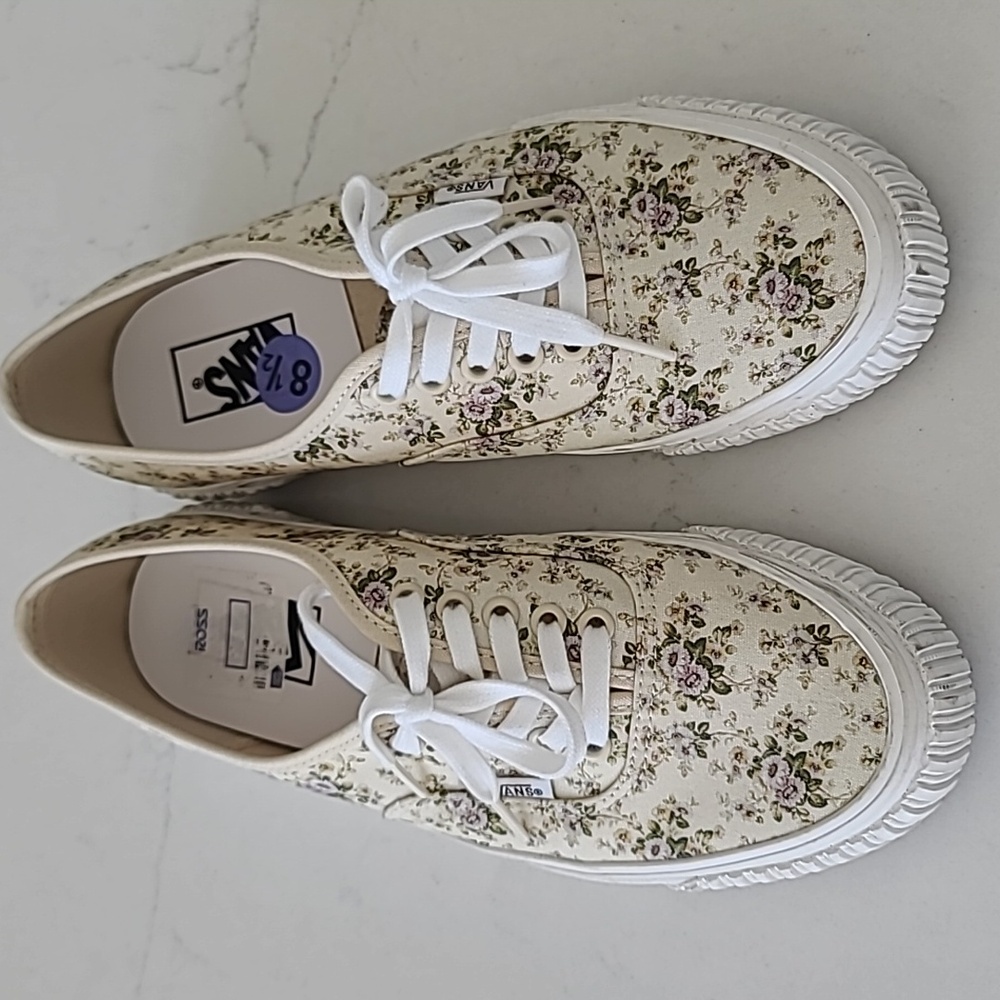Size 10 Vans floral sneakers